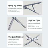 Versatile Laptop Docking Stand with Enhanced Cooling and Folding Design - Silver - Low Angle