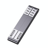 Portable Aluminum Notebook Stand - Compact Cooling Bracket - Grey - Front View