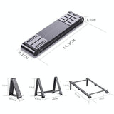 Portable Aluminum Notebook Stand - Compact Cooling Bracket - Grey - Top-Down View
