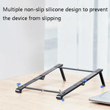 Portable Aluminum Notebook Stand - Compact Cooling Bracket - Grey - Close-Up Angle