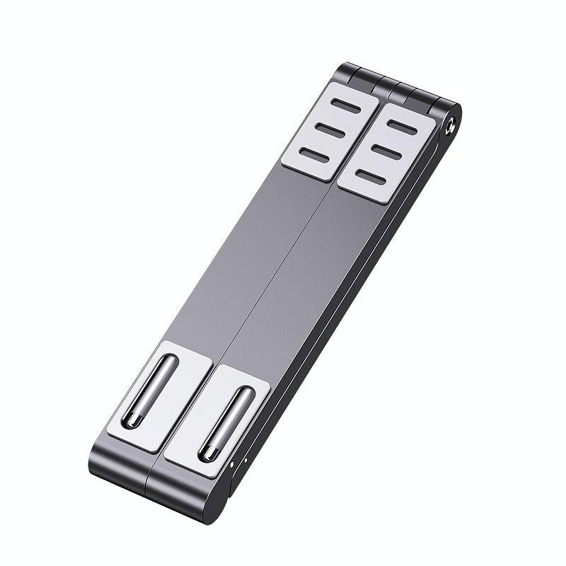 Portable Aluminum Notebook Stand - Compact Cooling Bracket - Grey