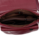 Stylish Leather Shoulder Bag For Summer - Black - Close-Up Angle