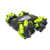Double-sided Flip Drift Remote Control Toy Stunt Car for Children - Black Green - Extra Image
