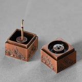 Zen Tea Room Incense Burner - Antique Bronze - Red Copper - 45-Degree Angle