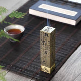 Zen Tea Room Incense Burner - Antique Bronze - Red Copper - Low Angle
