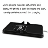 Wireless Car Charger with Anti-slip Pad - 2 in 1 - 15w - Black - Side View