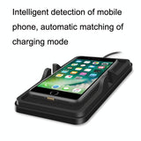 Wireless Car Charger with Anti-slip Pad - 2 in 1 - 15w - Black - Top-Down View