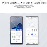 Waterproof Bluetooth Earbuds with Active Noise Reduction - Silver - Top-Down View