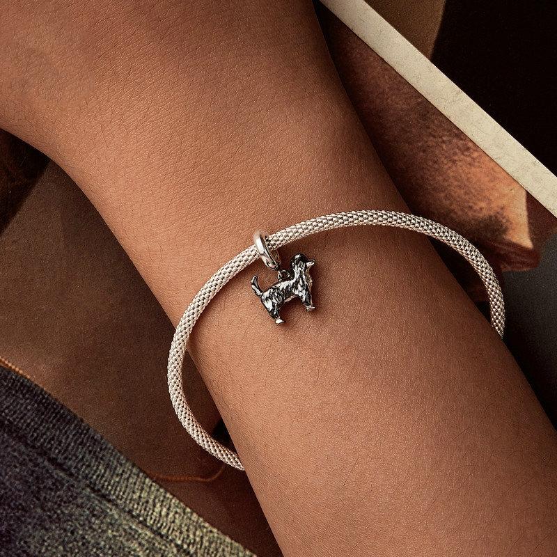 925 Sterling Silver Gold Plated Border Collie Bracelet