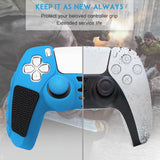 Silicone Gamepad Protective Case for Sony Ps5 with Splicing Design and Rocker Caps - Black White