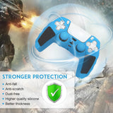 Silicone Gamepad Protective Case for Sony Ps5 with Splicing Design and Rocker Caps - Black White - Rear View