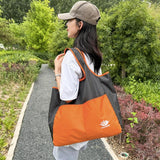 Waterproof Foldable Tote For Outdoor Sports - Orange - Side View