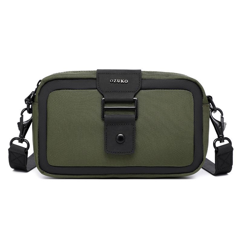 Waterproof Mini Crossbody Bag For Men Oxford Cloth Design - Black