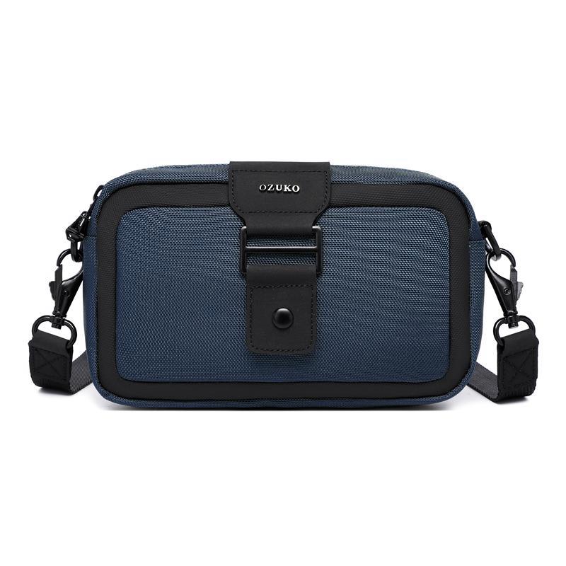 Waterproof Mini Crossbody Bag For Men Oxford Cloth Design - Black