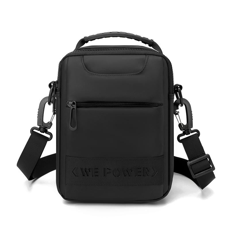 Men Messenger Bag - Wear As Belt Shoulder Or Handheld Bag - Black