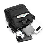 Men Messenger Bag - Wear As Belt Shoulder Or Handheld Bag - Black - 45-Degree Angle