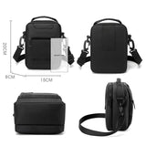 Men Messenger Bag - Wear As Belt Shoulder Or Handheld Bag - Black
