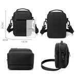 Men Messenger Bag - Wear As Belt Shoulder Or Handheld Bag - Black