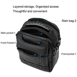 Men Messenger Bag - Wear As Belt Shoulder Or Handheld Bag - Black - Close-Up Angle