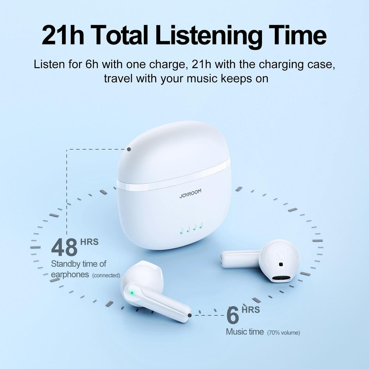True Wireless Bluetooth Earphones with Dual-mic - Black