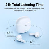 True Wireless Bluetooth Earphones with Dual-mic - Black - Top-Down View