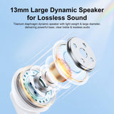 True Wireless Bluetooth Earphones with Dual-mic - Black - Rear View