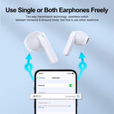 True Wireless Bluetooth Earphones with Dual-mic - Black - Low Angle
