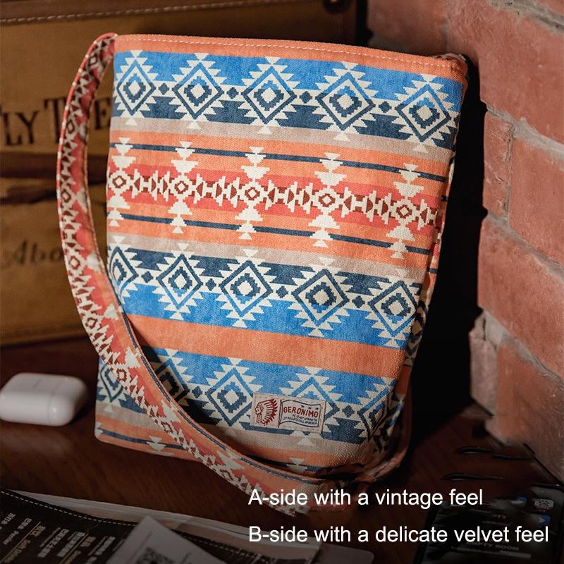 Retro National Canvas Barrel Bag Dual Use Color
