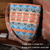 Retro National Canvas Barrel Bag Dual Use Color