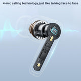 True Wireless Bluetooth Earphones - Jr-bb1 - Black - Top-Down View