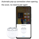 Wireless Dual Mic Tws Air Earphones with Noise Reduction - White - Top-Down View