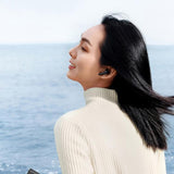 Wireless Dual Mic Tws Air Earphones with Noise Reduction - White - 45-Degree Angle