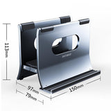 Grey H-type Alloy Laptop Storage Rack - Automatic Gravity - Top-Down View