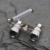Chrome Double Cylinder Telescope with Handle - 3 x 25 Lady - Wine Red
