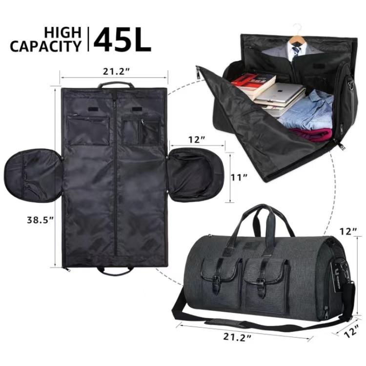 Compact Travel Suit Storage Bag - Foldable - Grey
