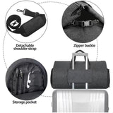 Compact Travel Suit Storage Bag - Foldable - Grey - Close-Up Angle