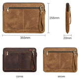 14.2 Inch Leather Laptop Sleeve for Macbook Pro - Black - Brown - Side View