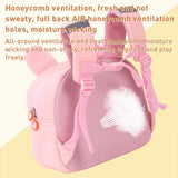 Kids' Anti-lost School Bag - Secure & Stylish - Pink Rabbit Large - Top-Down View