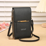 Multifunctional Touch Screen Crossbody Bag - Black