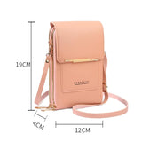 Multifunctional Touch Screen Crossbody Bag - Black - Side View