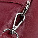Women Leather Backpack - Secure & Stylish - Black - Close-Up Angle