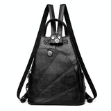Women Leather Backpack - Secure & Stylish - Black - Extra Image