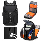 Waterproof Anti Theft Business Backpack With Usb Ports - Side View