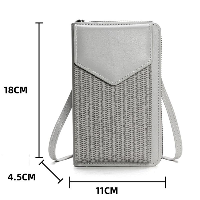Versatile Women Cell Phone Crossbody Wallet - Black