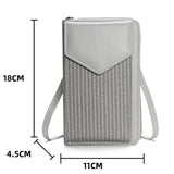 Versatile Women Cell Phone Crossbody Wallet - Black - 45-Degree Angle