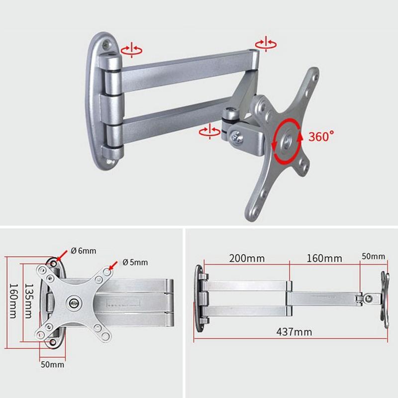 Universal Swivel Wall Mount for Computer Monitors - Black