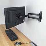 Universal Swivel Wall Mount for Computer Monitors - Black - Rear View