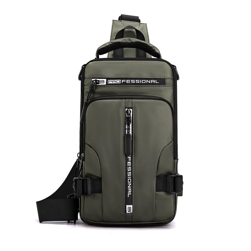 Men Chest Bag Shoulder Messenger Bag - Khaki