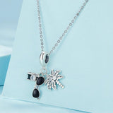 925 Sterling Silver Coconut Tree Camera Pendant Bracelet - Side View