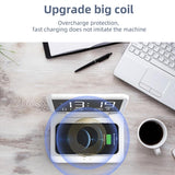 Foldable Desk Calendar Clock With Wireless Charger & Alarm - Black - Close-Up Angle